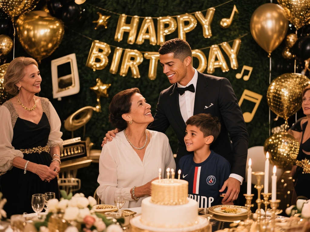 C罗豪奢生日派对：与母亲共舞，波多黎各歌手献唱生日祝福